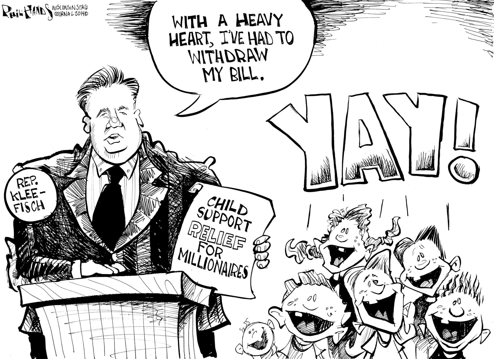 Hands Cartoon: Walker's bubble empty on redistricting